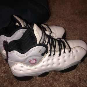 White and pink Jordan’s